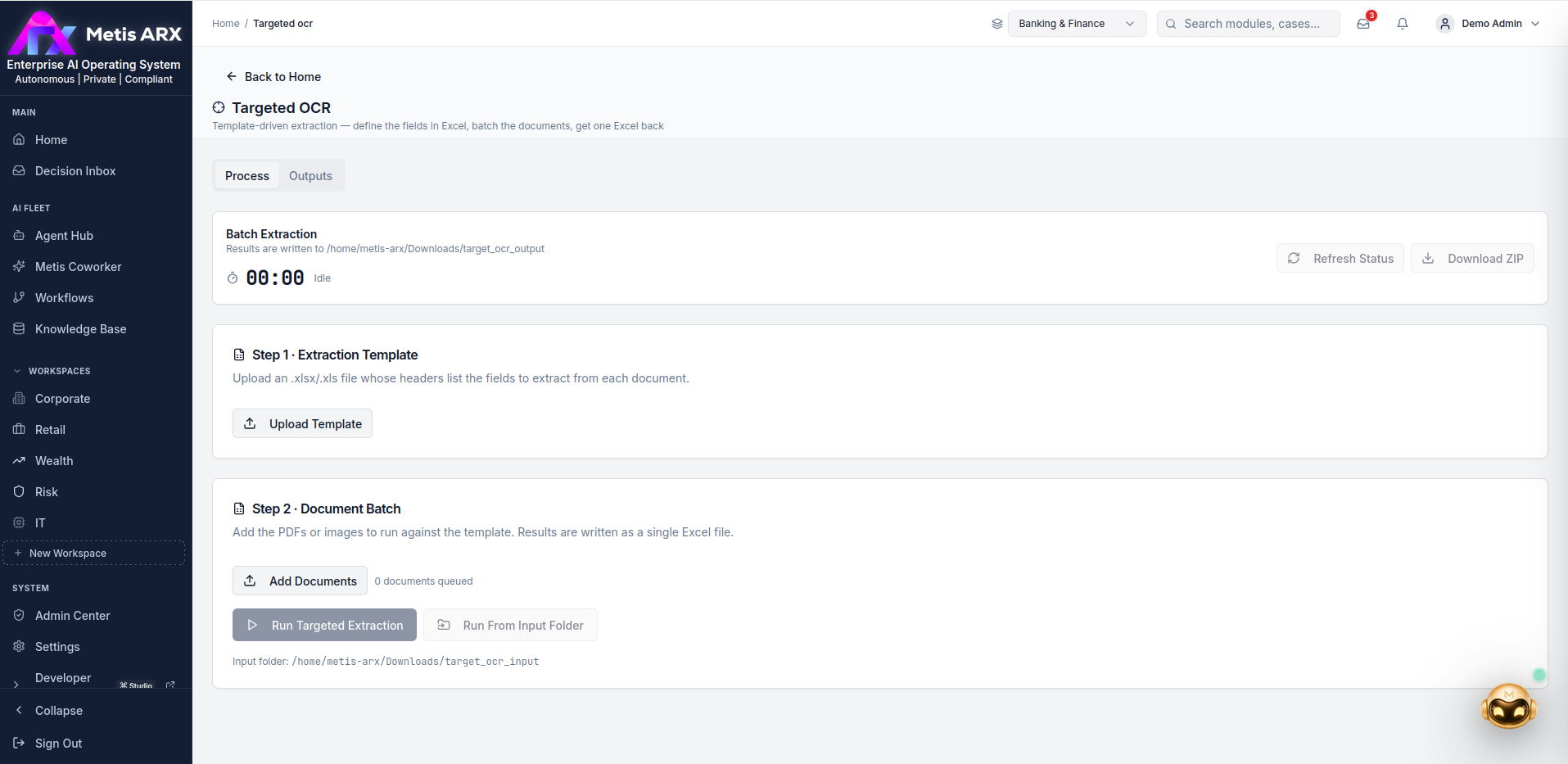 Metis ARX application interface